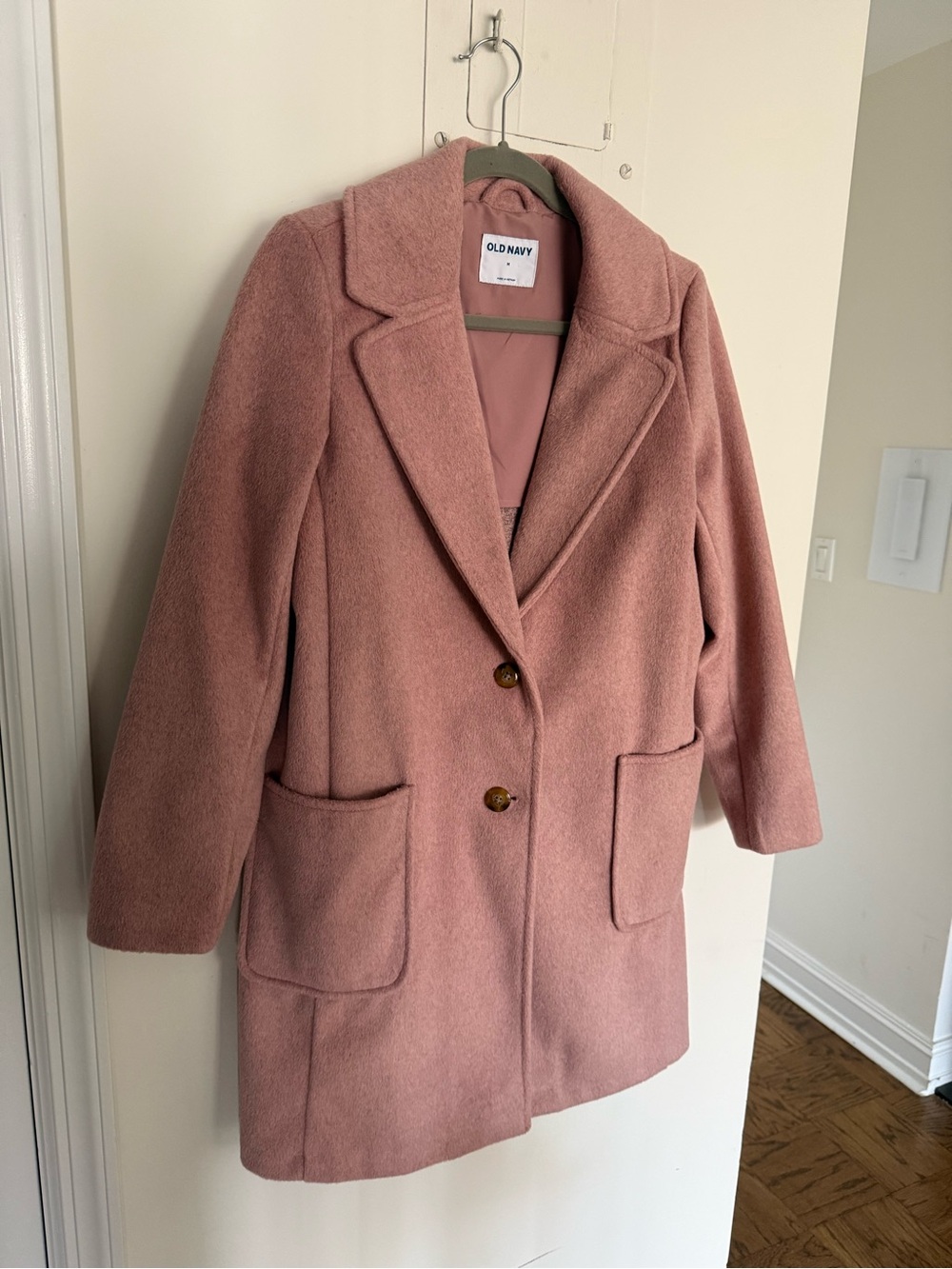 Old Navy Rose Pink Wool-Blend Peacoat